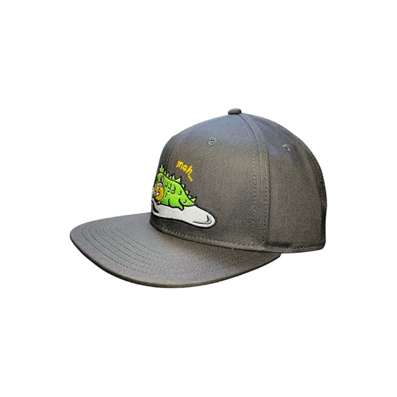 Tokidoki x Gudetama Kaiju Snapback Cap Gray Hat Japanese Lazy Egg Meh NWT - Picture 2 of 6